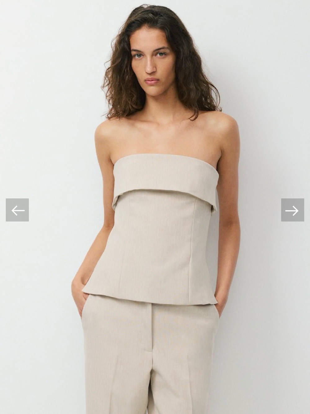 Aritzia Strapless Beige Tube Top